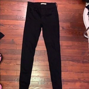 Black high rise super skinny jeans